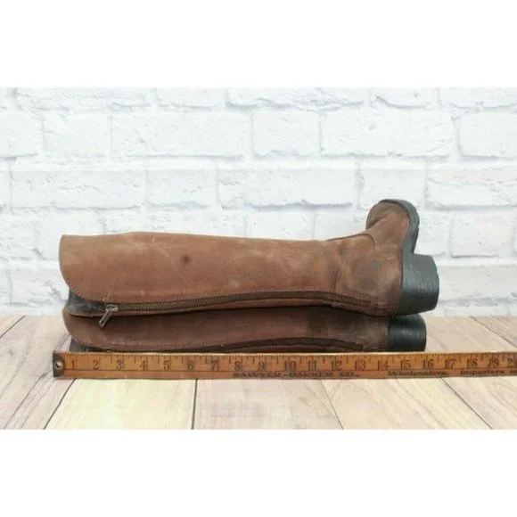 Born Bitsi in Canoe II Brown Leather 16" Tall Riding Boots Size 6.5 - Picture 9 of 12